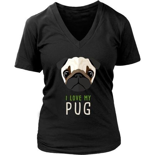 Dogs T Shirt - I love my Pug-T-shirt-Teelime | shirts-hoodies-mugs