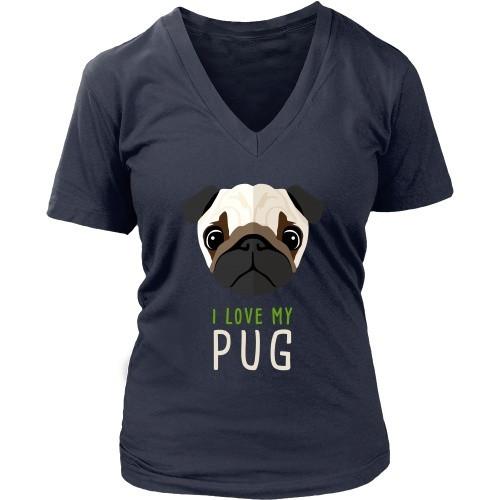 Dogs T Shirt - I love my Pug-T-shirt-Teelime | shirts-hoodies-mugs