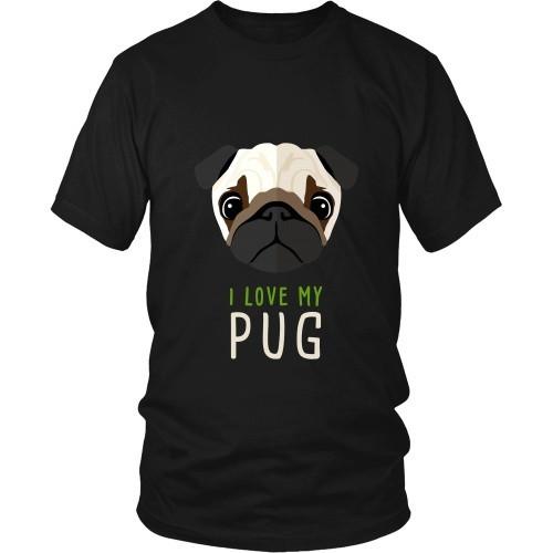 Dogs T Shirt - I love my Pug-T-shirt-Teelime | shirts-hoodies-mugs