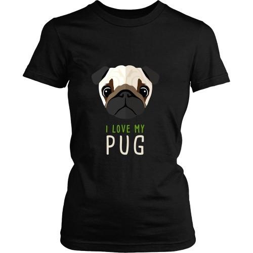 Dogs T Shirt - I love my Pug-T-shirt-Teelime | shirts-hoodies-mugs