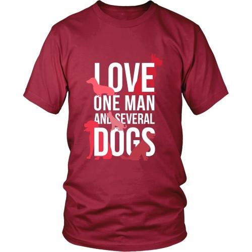 Dogs T Shirt - Love one man and several-T-shirt-Teelime | shirts-hoodies-mugs