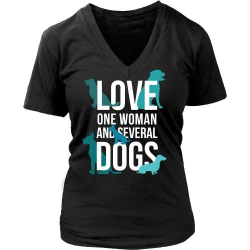 Dogs T Shirt - Love one woman and several Dogs-T-shirt-Teelime | shirts-hoodies-mugs