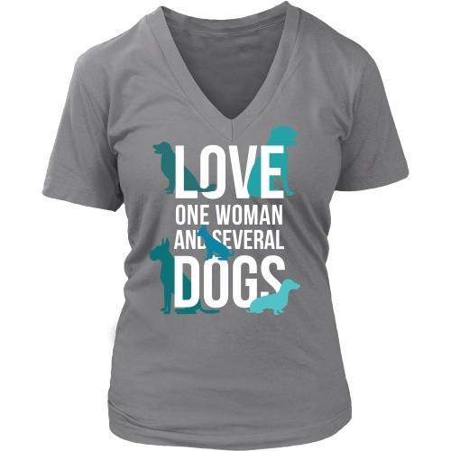 Dogs T Shirt - Love one woman and several Dogs-T-shirt-Teelime | shirts-hoodies-mugs
