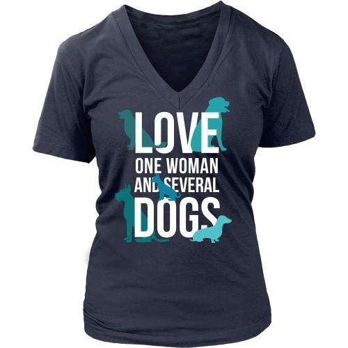 Dogs T Shirt - Love one woman and several Dogs-T-shirt-Teelime | shirts-hoodies-mugs