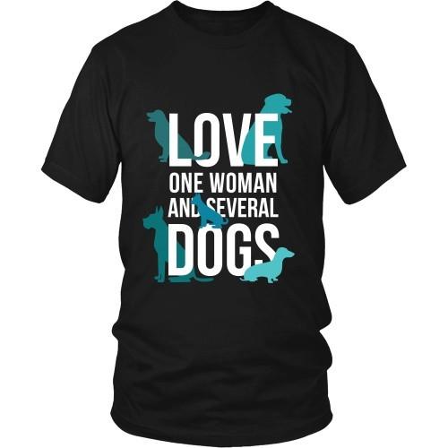 Dogs T Shirt - Love one woman and several Dogs-T-shirt-Teelime | shirts-hoodies-mugs
