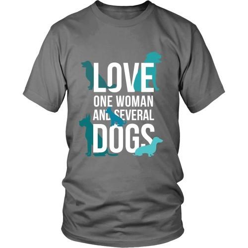 Dogs T Shirt - Love one woman and several Dogs-T-shirt-Teelime | shirts-hoodies-mugs