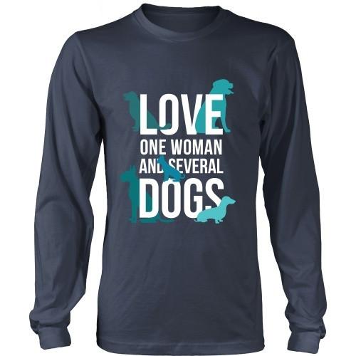 Dogs T Shirt - Love one woman and several Dogs-T-shirt-Teelime | shirts-hoodies-mugs