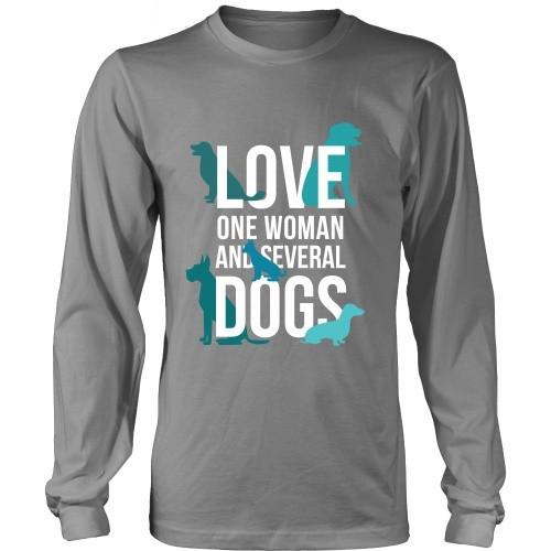 Dogs T Shirt - Love one woman and several Dogs-T-shirt-Teelime | shirts-hoodies-mugs
