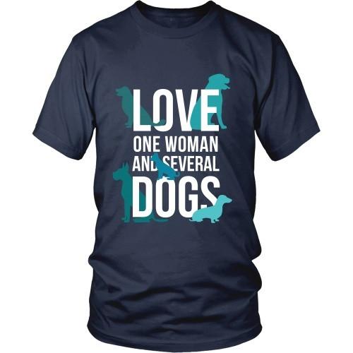 Dogs T Shirt - Love one woman and several Dogs-T-shirt-Teelime | shirts-hoodies-mugs