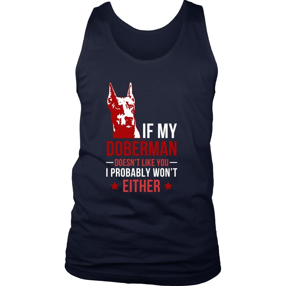 Dogs Tank Top - If my Doberman doesn't like you I probably won't either-T-shirt-Teelime | shirts-hoodies-mugs