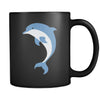 Dolphin Animal Illustration 11oz Black Mug-Drinkware-Teelime | shirts-hoodies-mugs