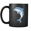 Dolphin Animal Illustration 11oz Black Mug-Drinkware-Teelime | shirts-hoodies-mugs
