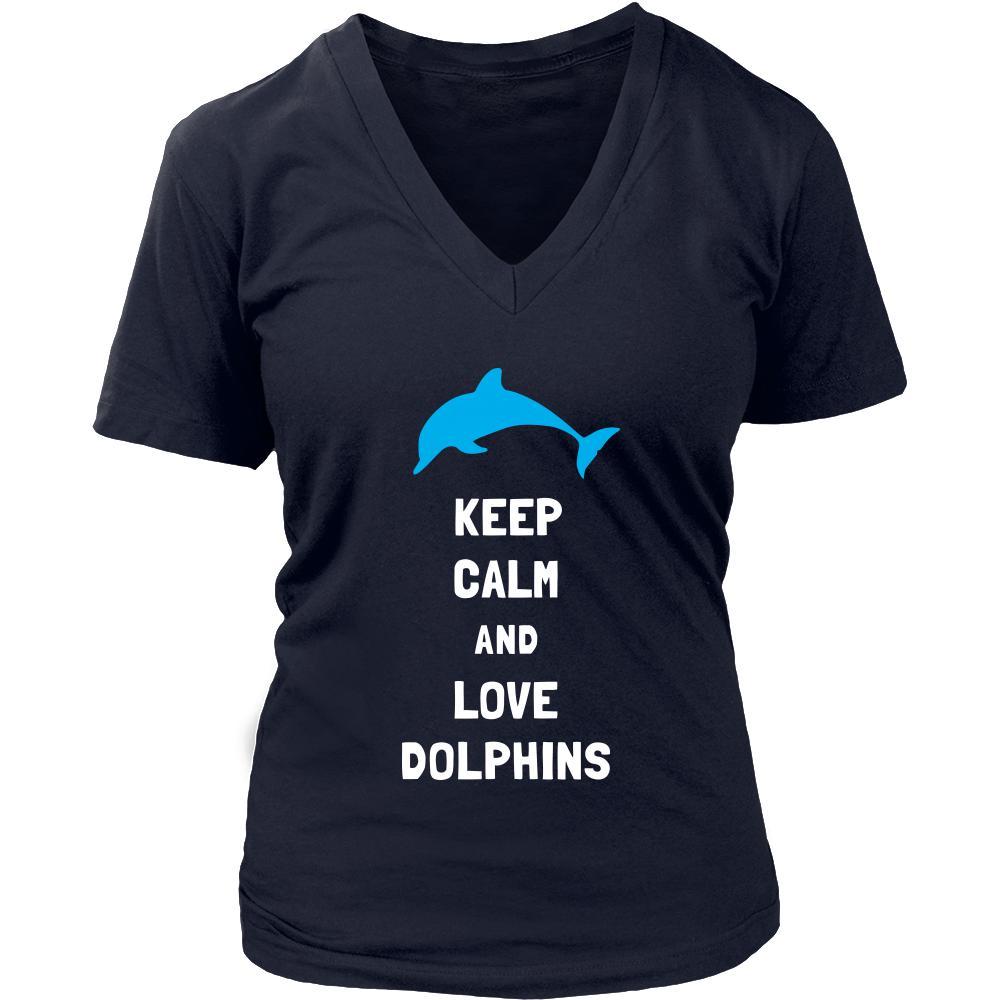 Dolphin Shirt - Keep Calm - Animal Lover Gift-T-shirt-Teelime | shirts-hoodies-mugs