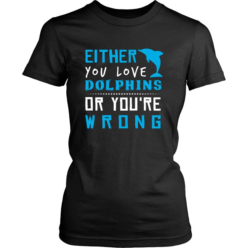 Dolphin Shirt - Love or Wrong - Animal Lover Gift-T-shirt-Teelime | shirts-hoodies-mugs