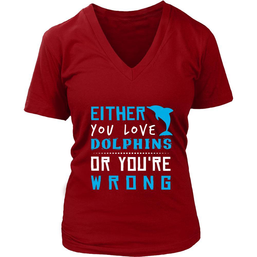Dolphin Shirt - Love or Wrong - Animal Lover Gift-T-shirt-Teelime | shirts-hoodies-mugs