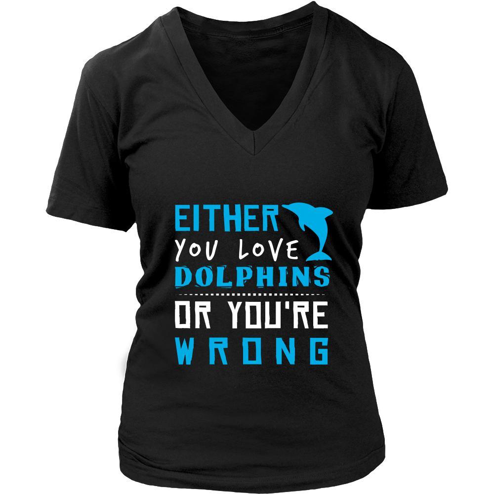 Dolphin Shirt - Love or Wrong - Animal Lover Gift-T-shirt-Teelime | shirts-hoodies-mugs
