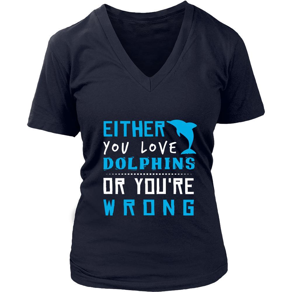 Dolphin Shirt - Love or Wrong - Animal Lover Gift-T-shirt-Teelime | shirts-hoodies-mugs