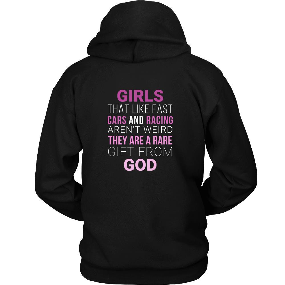 Drag Racing T Shirt Back - Girls that like fast cars and racing aren't weird-T-shirt-Teelime | shirts-hoodies-mugs