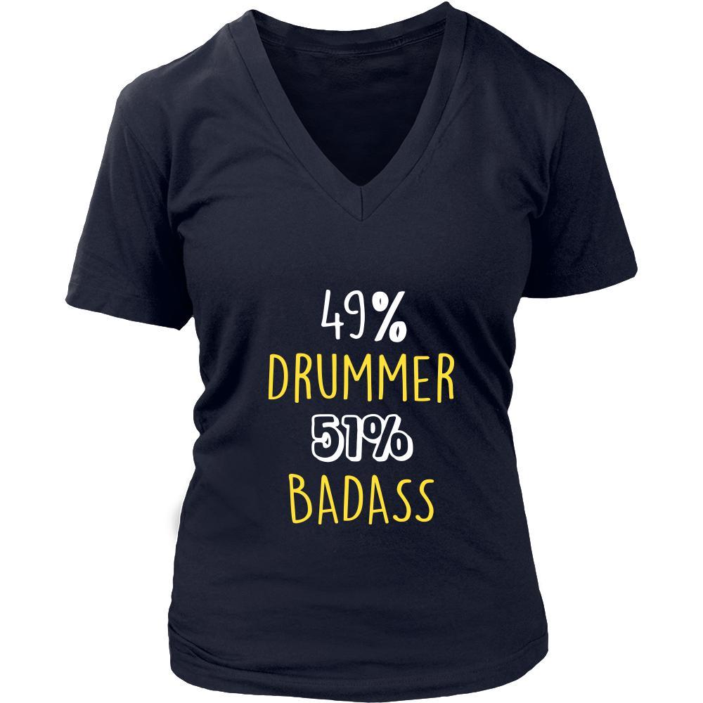 Drummer Shirt - 49% Drummer 51% Badass Profession-T-shirt-Teelime | shirts-hoodies-mugs