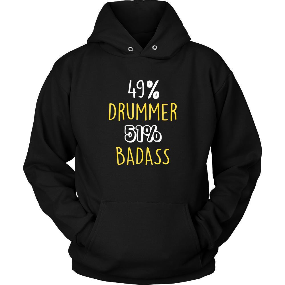 Drummer Shirt - 49% Drummer 51% Badass Profession-T-shirt-Teelime | shirts-hoodies-mugs