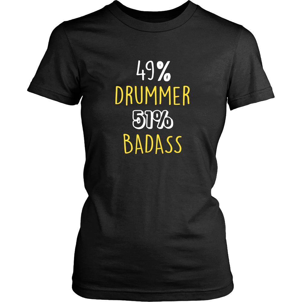 Drummer Shirt - 49% Drummer 51% Badass Profession-T-shirt-Teelime | shirts-hoodies-mugs