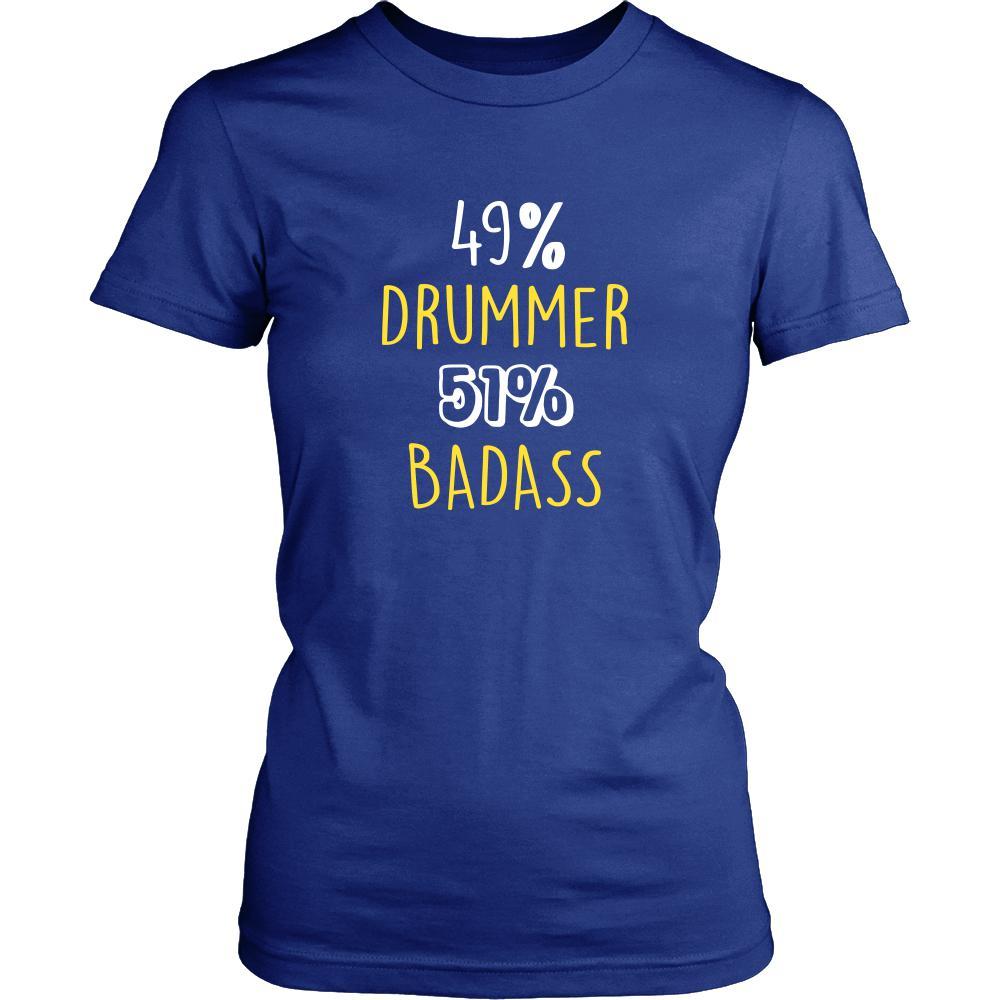 Drummer Shirt - 49% Drummer 51% Badass Profession-T-shirt-Teelime | shirts-hoodies-mugs