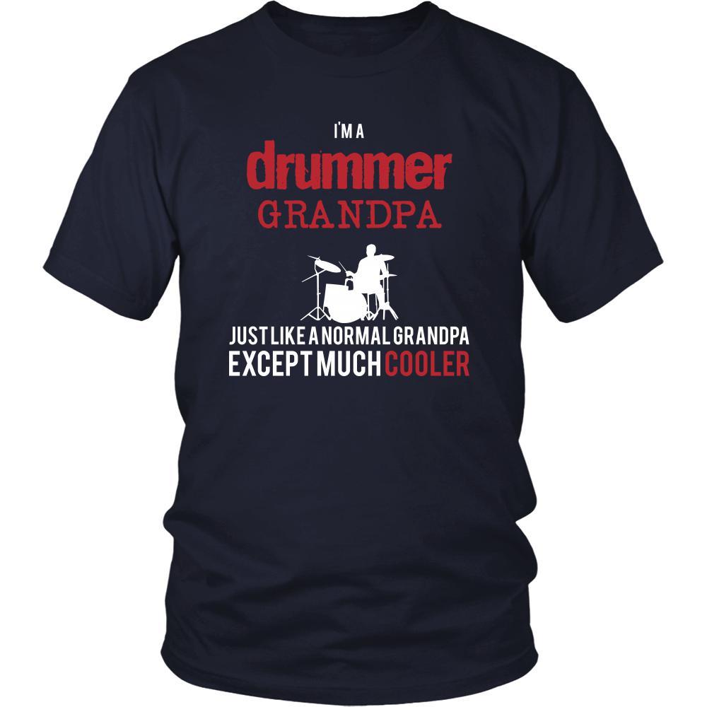 Drums Shirt - I'm a drummer grandpa just like a normal grandpa except much cooler Grandfather Hobby Gift-T-shirt-Teelime | shirts-hoodies-mugs
