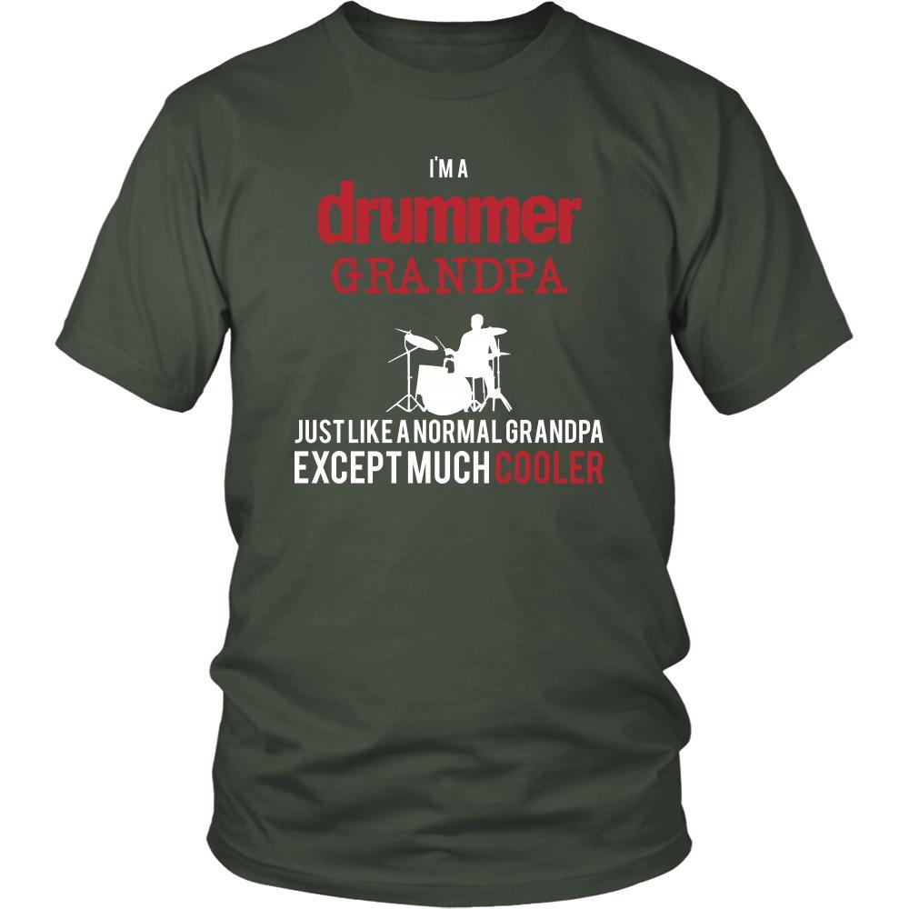 Drums Shirt - I'm a drummer grandpa just like a normal grandpa except much cooler Grandfather Hobby Gift-T-shirt-Teelime | shirts-hoodies-mugs