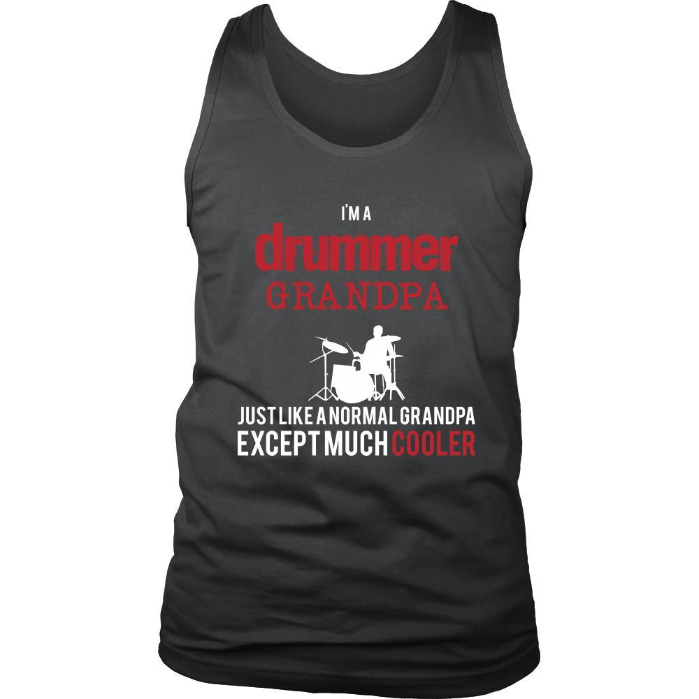 Drums Shirt - I'm a drummer grandpa just like a normal grandpa except much cooler Grandfather Hobby Gift-T-shirt-Teelime | shirts-hoodies-mugs