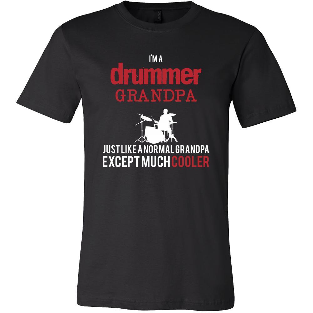 Drums Shirt - I'm a drummer grandpa just like a normal grandpa except much cooler Grandfather Hobby Gift-T-shirt-Teelime | shirts-hoodies-mugs