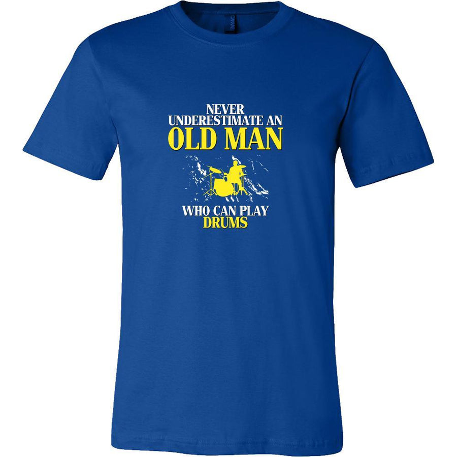 Drums Shirt - Never underestimate an old man who can play drums Grandfather Hobby Gift-T-shirt-Teelime | shirts-hoodies-mugs