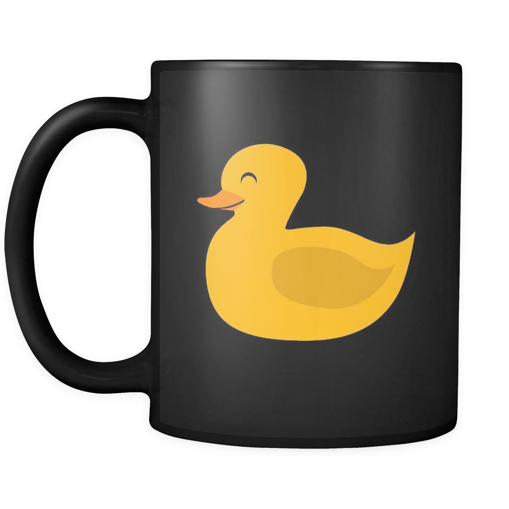 Duck Animal Illustration 11oz Black Mug-Drinkware-Teelime | shirts-hoodies-mugs