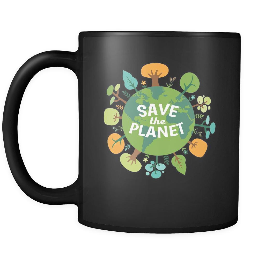 Ecology Save the planet 11oz Black Mug