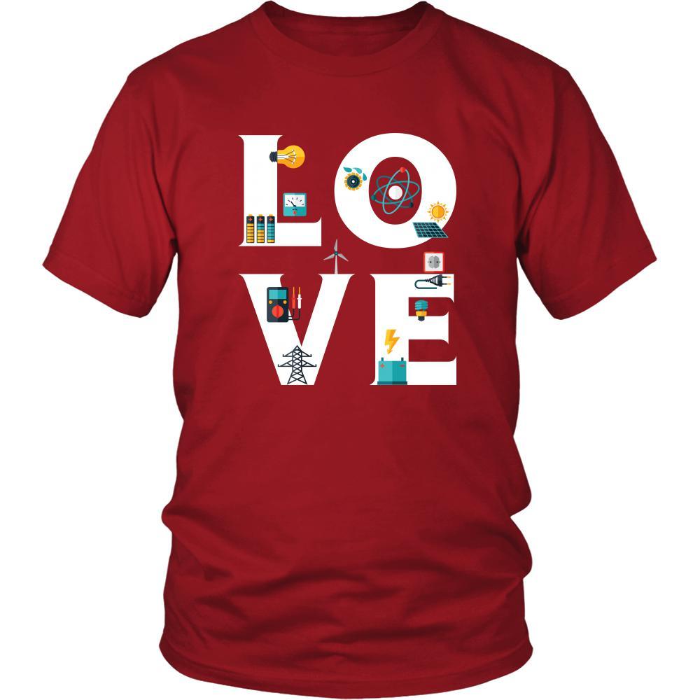 Electrician - LOVE Electrician -Profession/Job Shirt-T-shirt-Teelime | shirts-hoodies-mugs