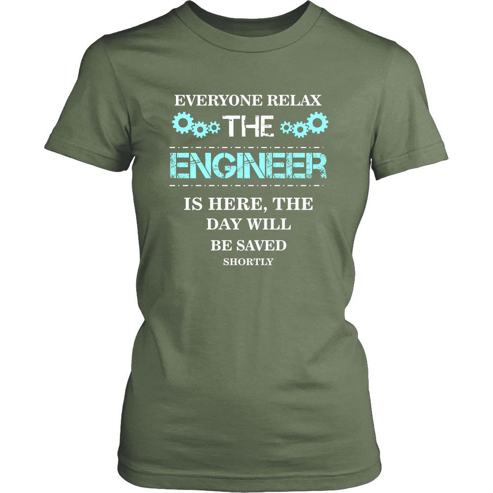 Engineer Shirt - Everyone relax the Engineer is here, the day will be save shortly - Profession Gift-T-shirt-Teelime | shirts-hoodies-mugs