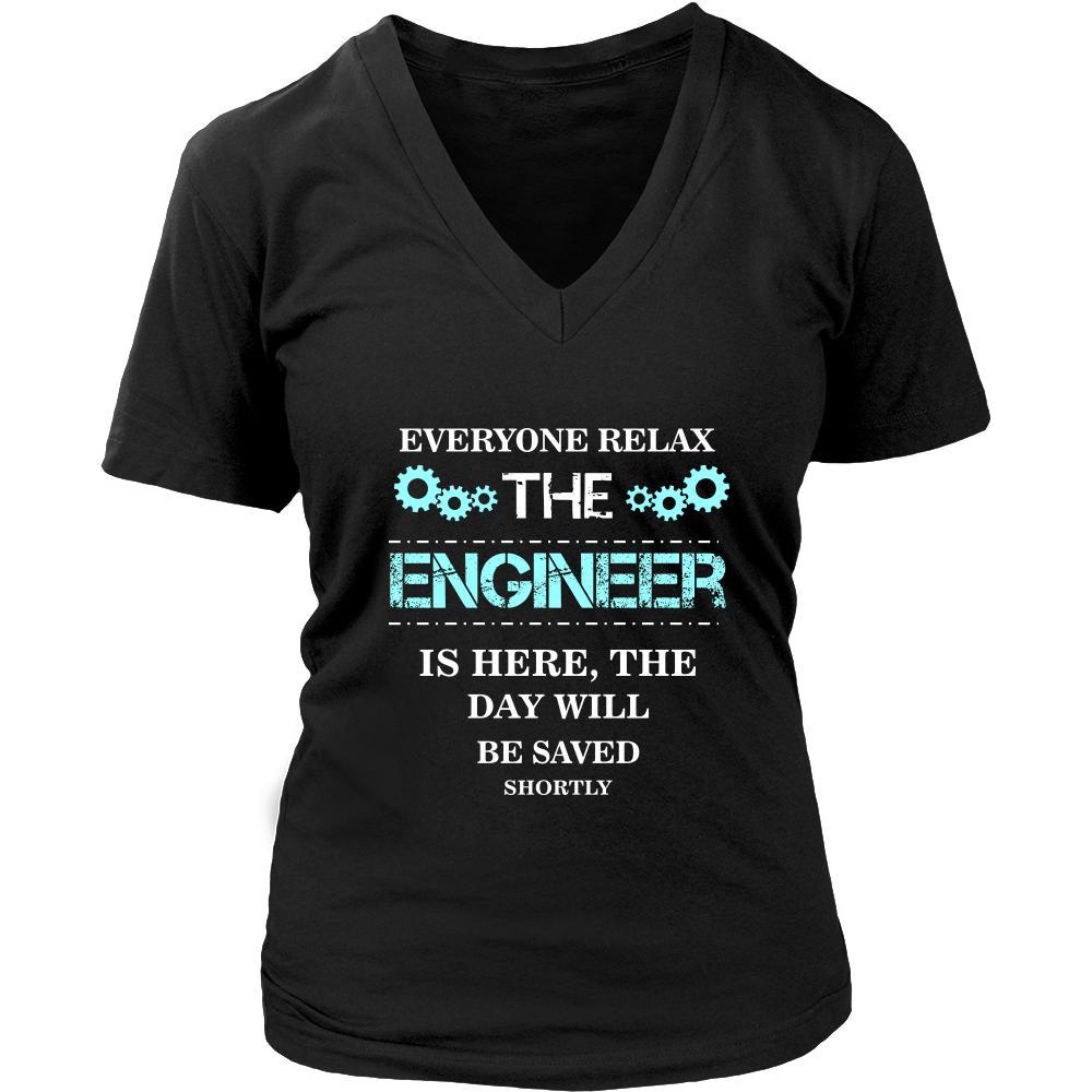 Engineer Shirt - Everyone relax the Engineer is here, the day will be save shortly - Profession Gift-T-shirt-Teelime | shirts-hoodies-mugs