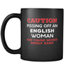 English Caution Pissing Off An English Woman May Cause Severe Bodily Harm 11oz Black Mug-Drinkware-Teelime | shirts-hoodies-mugs