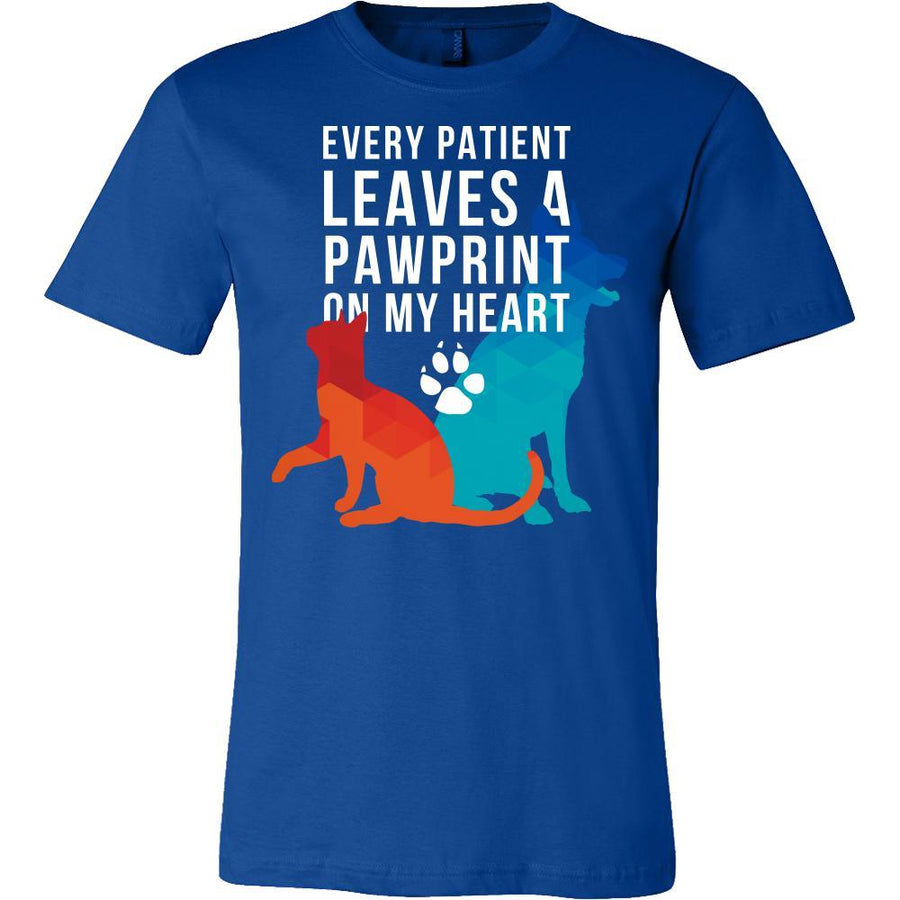 Every Patient Leaves a pawpring on my heart - Royal Blue-T-shirt-Teelime | shirts-hoodies-mugs