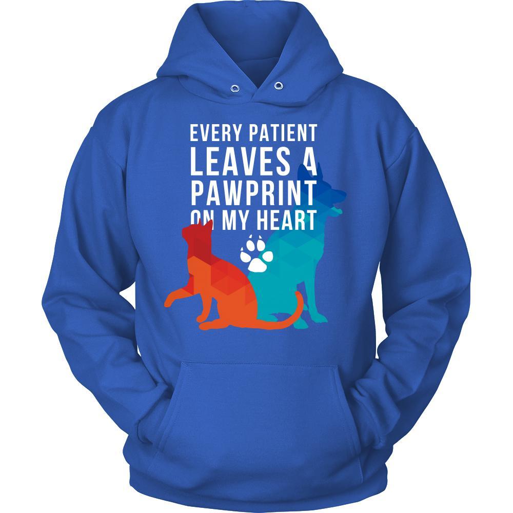 Every Patient Leaves a pawpring on my heart - Royal Blue-T-shirt-Teelime | shirts-hoodies-mugs