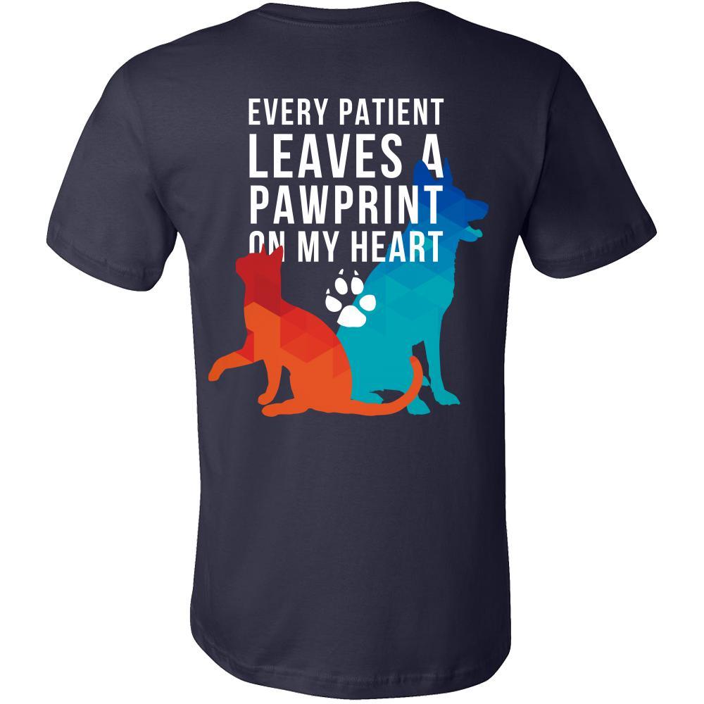 Every Patient Leaves a Pawprint on my heart - Back Print-T-shirt-Teelime | shirts-hoodies-mugs