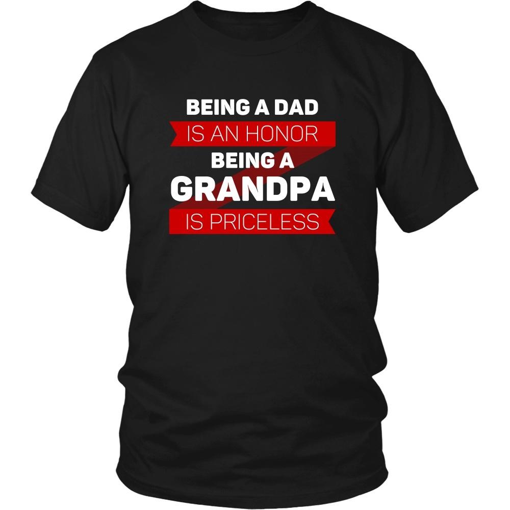 Family T Shirt - Being a Dad is an honor Being a Grandpa is priceless-T-shirt-Teelime | shirts-hoodies-mugs