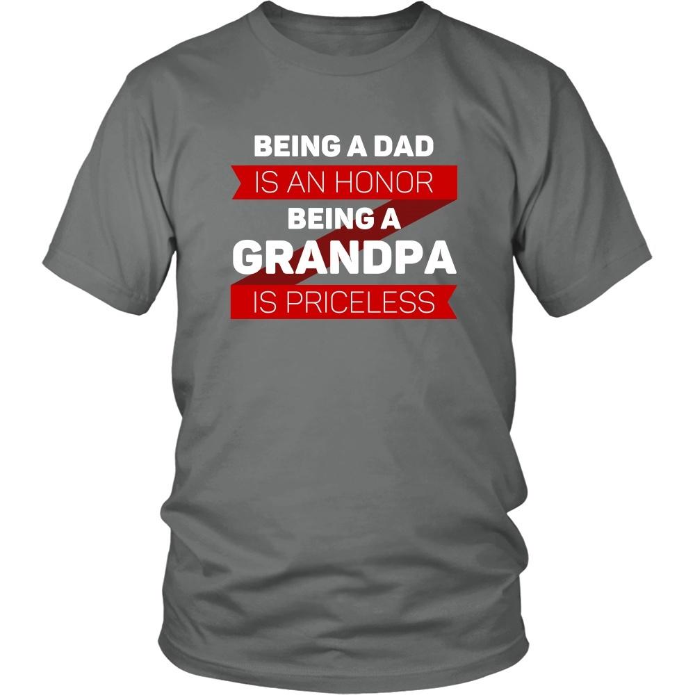 Family T Shirt - Being a Dad is an honor Being a Grandpa is priceless-T-shirt-Teelime | shirts-hoodies-mugs