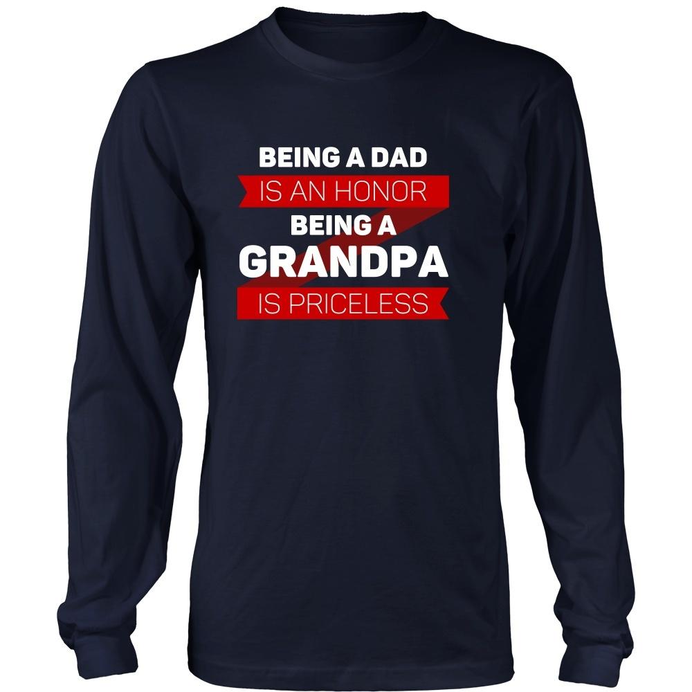 Family T Shirt - Being a Dad is an honor Being a Grandpa is priceless-T-shirt-Teelime | shirts-hoodies-mugs