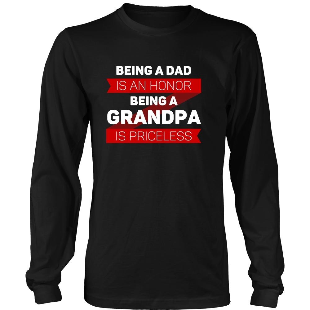 Family T Shirt - Being a Dad is an honor Being a Grandpa is priceless-T-shirt-Teelime | shirts-hoodies-mugs
