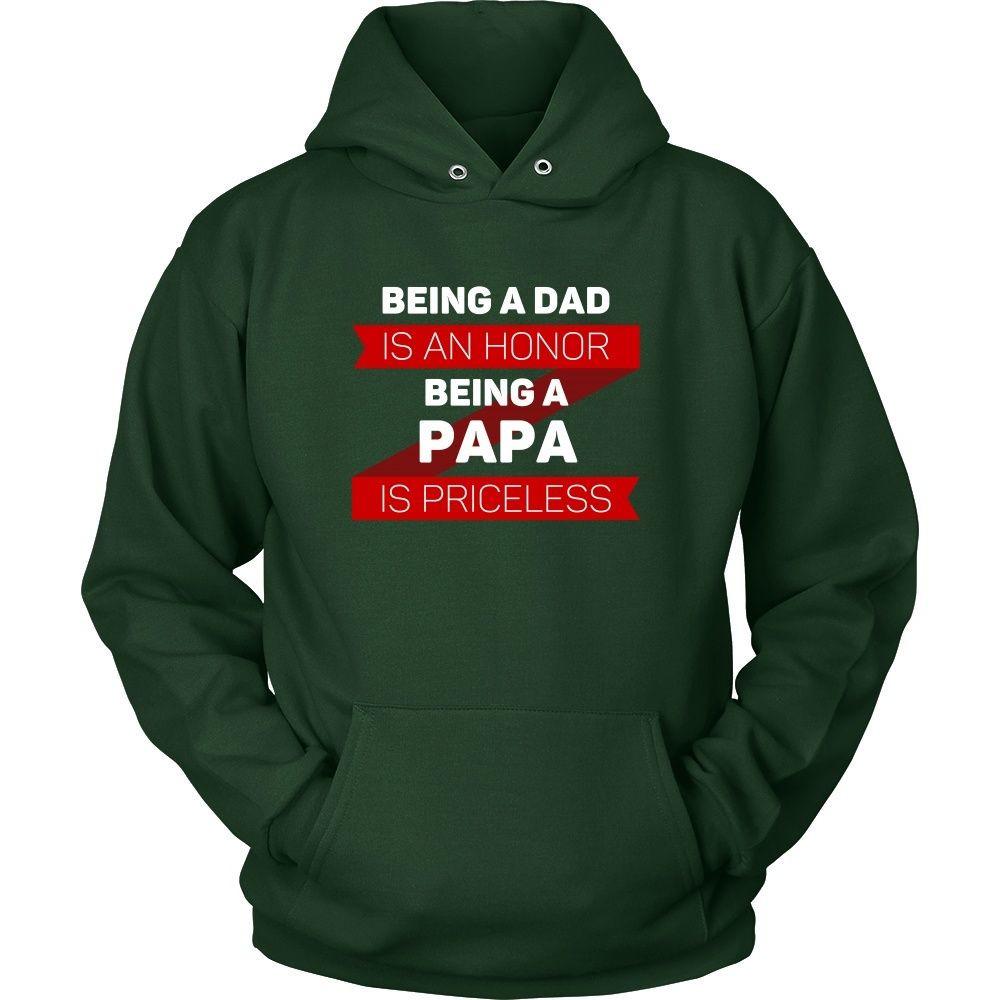 Family T Shirt - Being a Dad is an honor Being a Papa is priceless Grandpa-T-shirt-Teelime | shirts-hoodies-mugs
