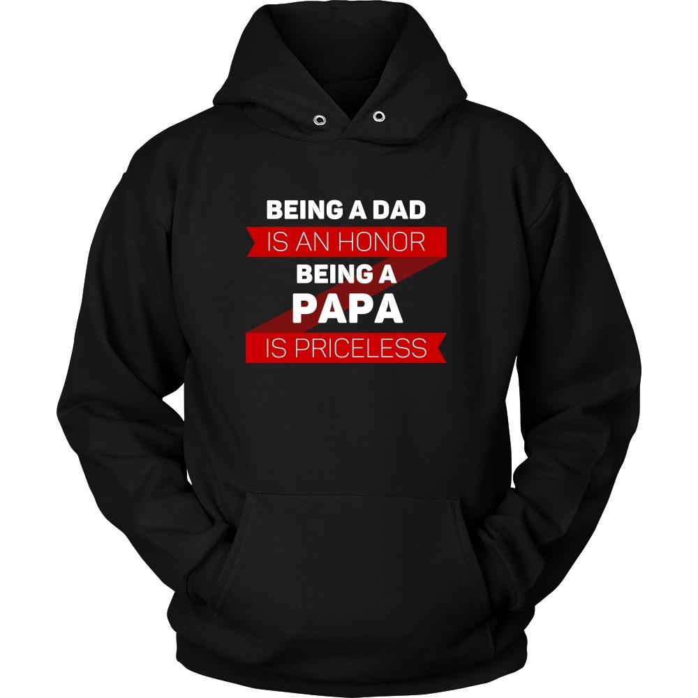 Family T Shirt - Being a Dad is an honor Being a Papa is priceless Grandpa-T-shirt-Teelime | shirts-hoodies-mugs