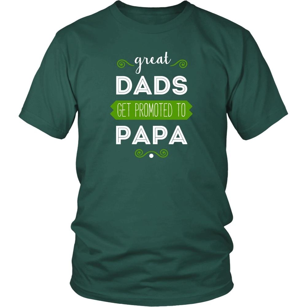Family T Shirt - Great Dads get promoted to Papa Grandpa-T-shirt-Teelime | shirts-hoodies-mugs