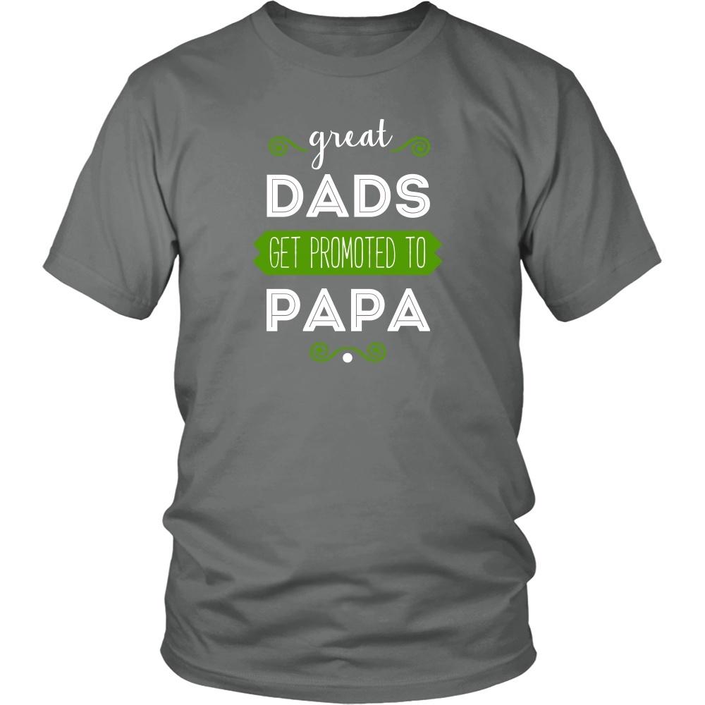 Family T Shirt - Great Dads get promoted to Papa Grandpa-T-shirt-Teelime | shirts-hoodies-mugs