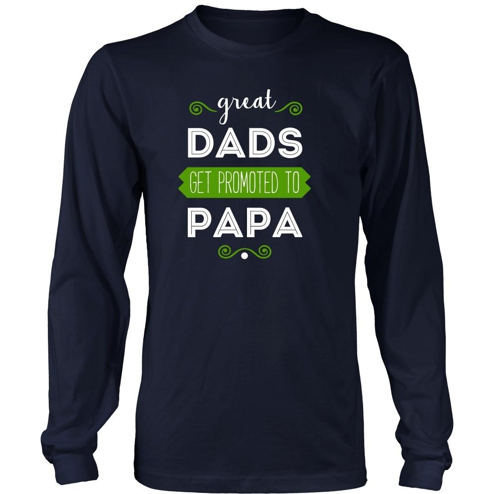 Family T Shirt - Great Dads get promoted to Papa Grandpa-T-shirt-Teelime | shirts-hoodies-mugs