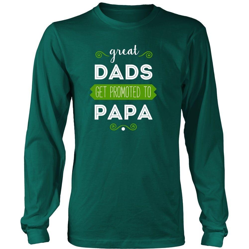 Family T Shirt - Great Dads get promoted to Papa Grandpa-T-shirt-Teelime | shirts-hoodies-mugs